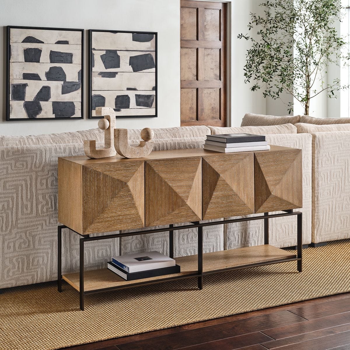 Trapezoid 4 Door Cabinet - Uttermost