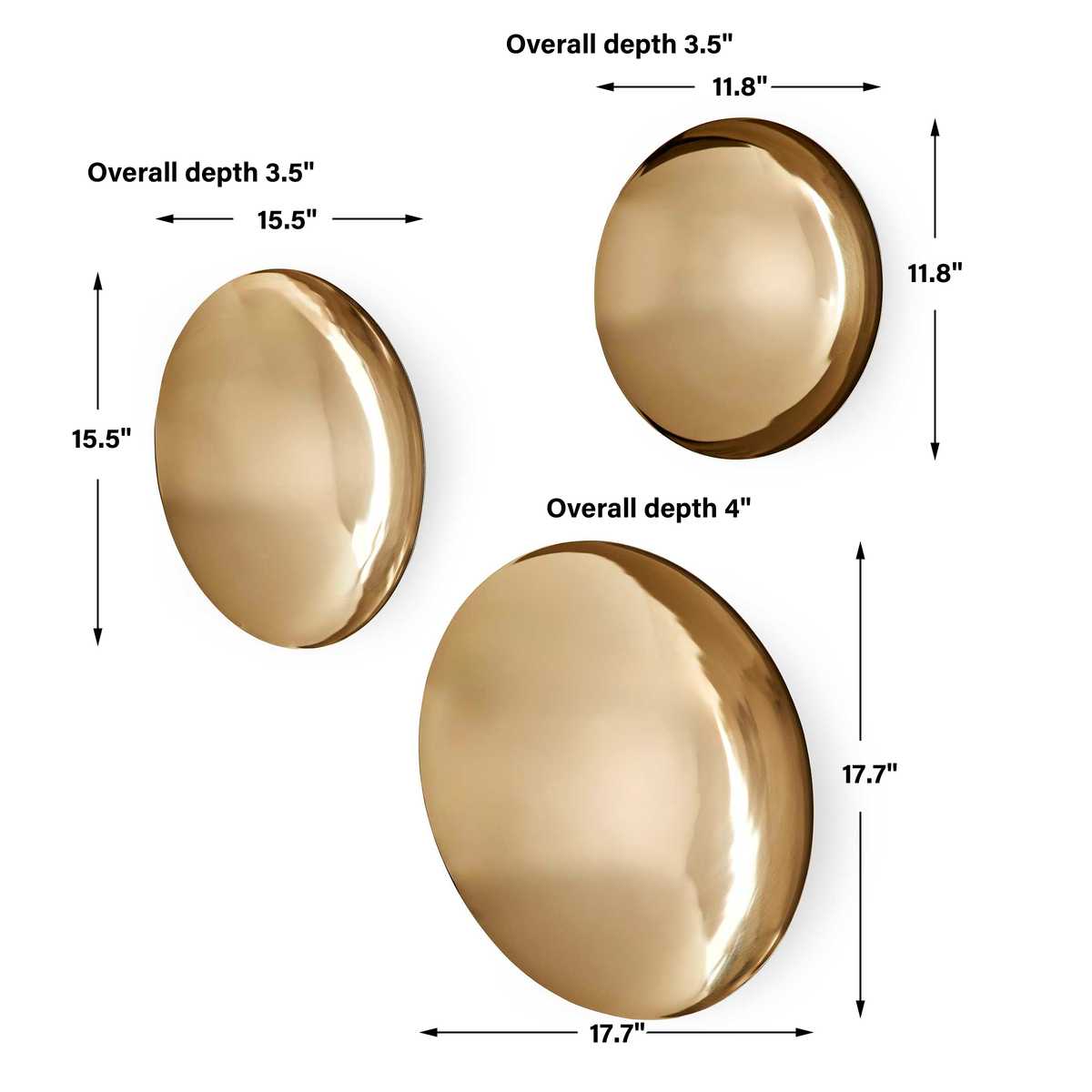Golden Bowls Metal Wall Decor, S/3 - Revelation