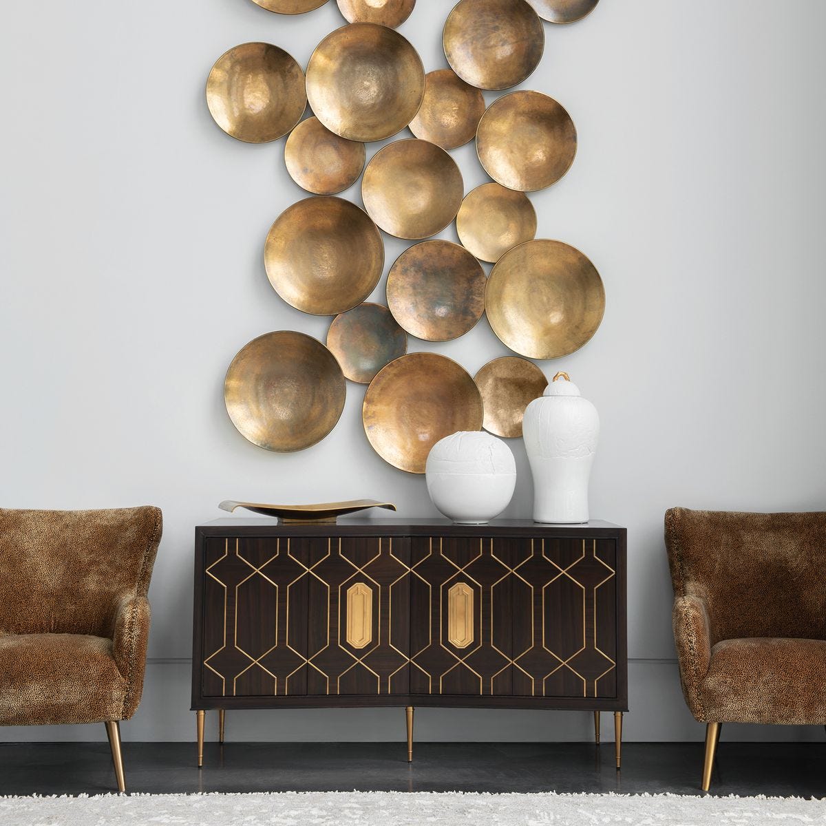 Aitana Metal Wall Decor - Antique Brass, S/3 - Revelation