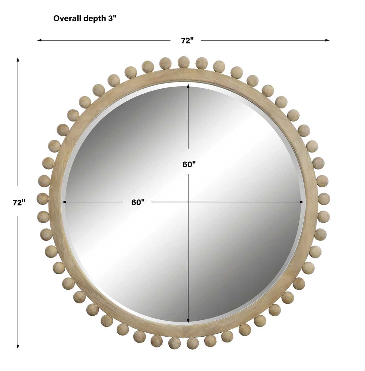 Brianza Round Mirror - 72 Natural - Uttermost