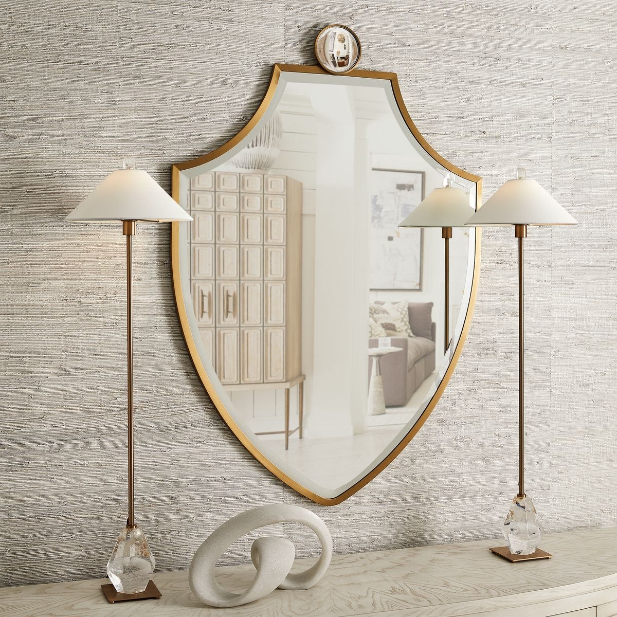 アンジー@プロフ　美品　UTTERMOST社製　大型鏡 Signet Mirror - Uttermost