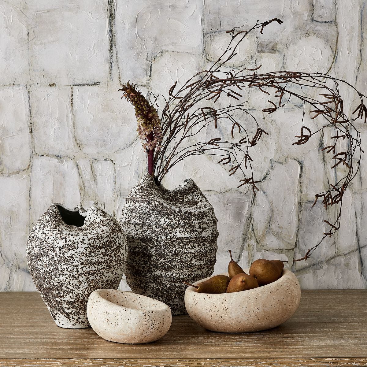 Swaddle Bowls - Travertine, S/2 - Uttermost