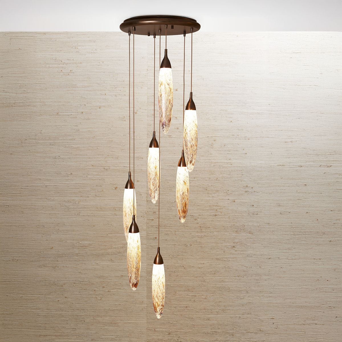 Lunar Drops, 7 Lt LED Pendant - Revelation