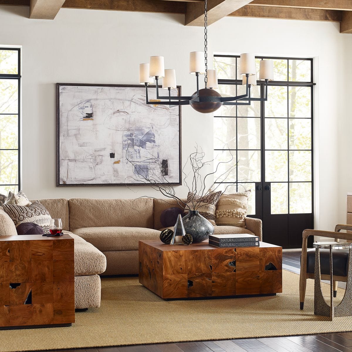 Teak Tac Toe Coffee Table - Caramel - Uttermost