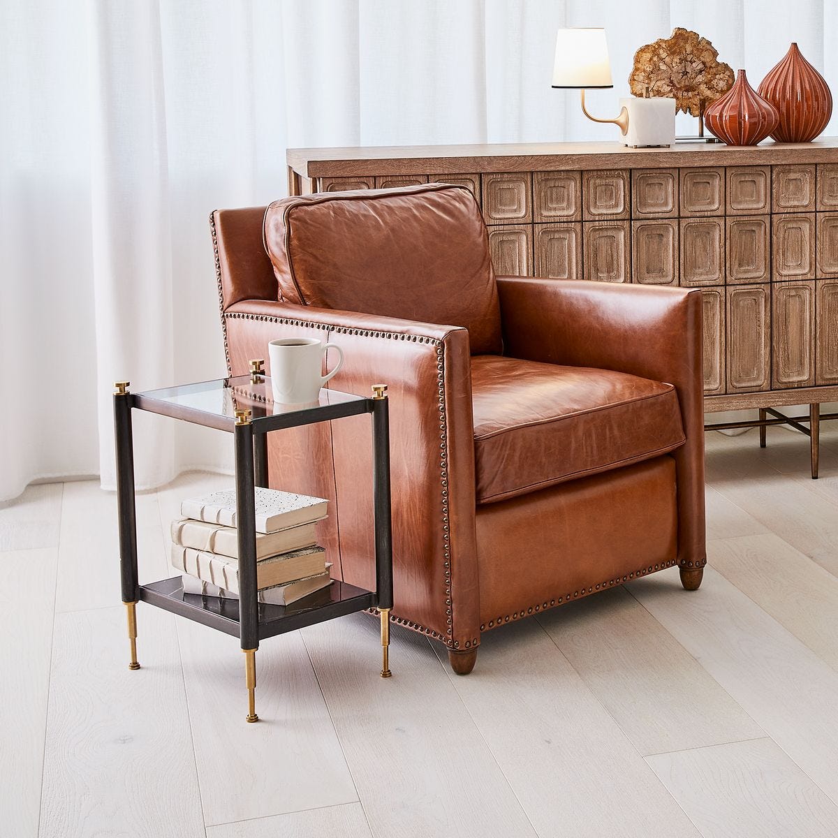 Roosevelt Club Chair - Cognac - Uttermost