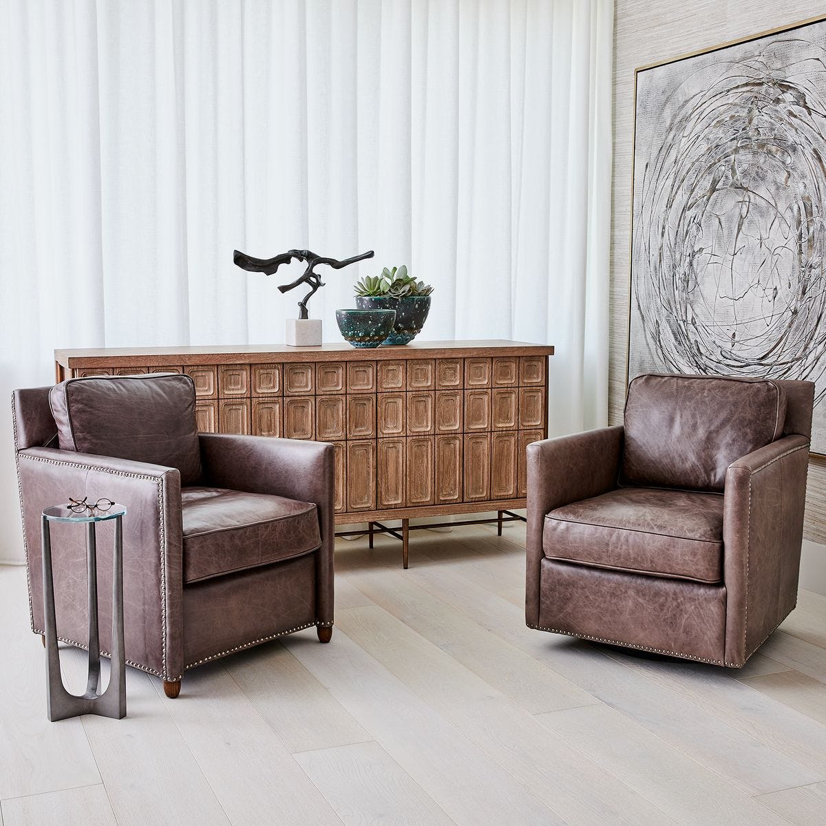 Roosevelt Club Chair - Smoke - Uttermost