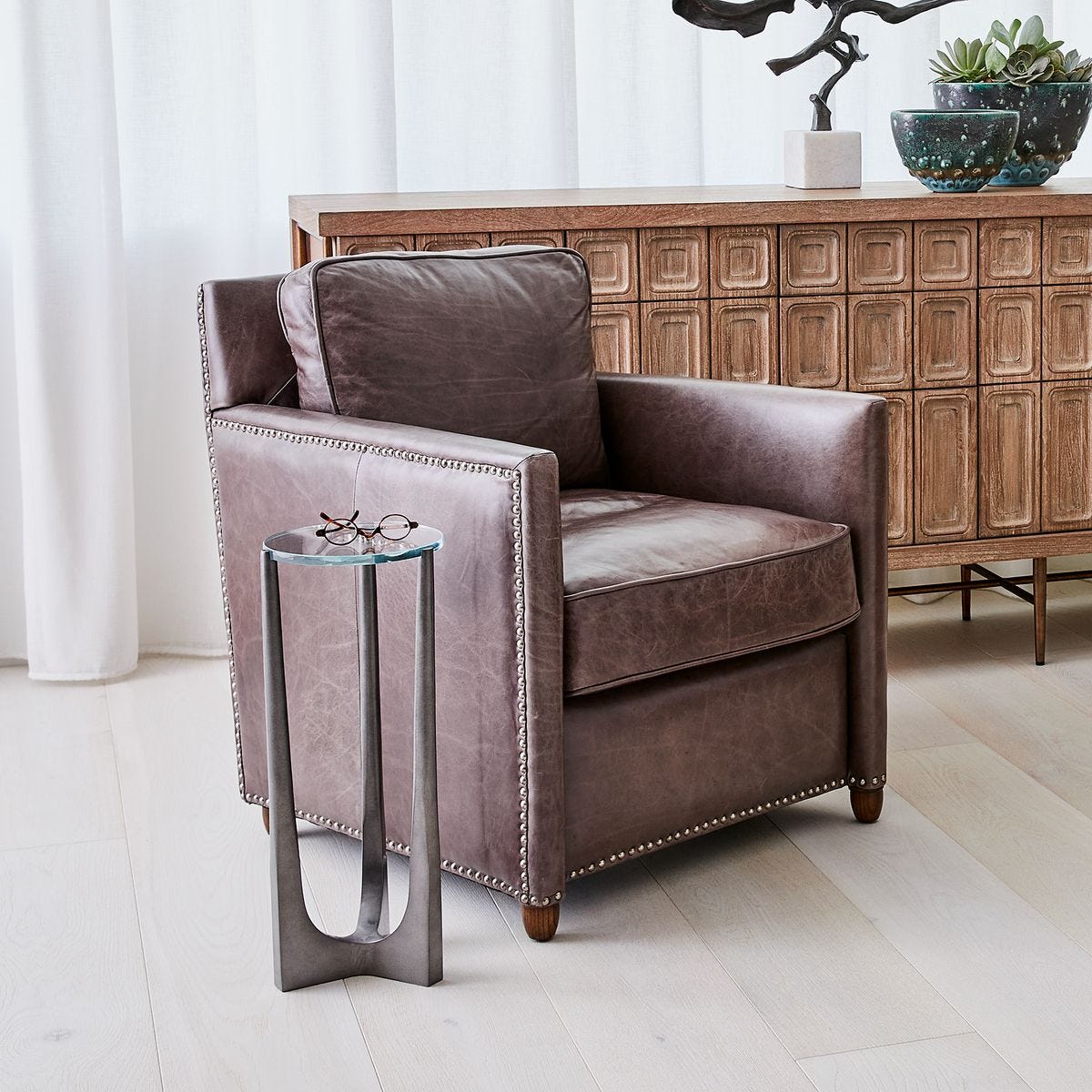 Roosevelt Club Chair - Smoke - Uttermost