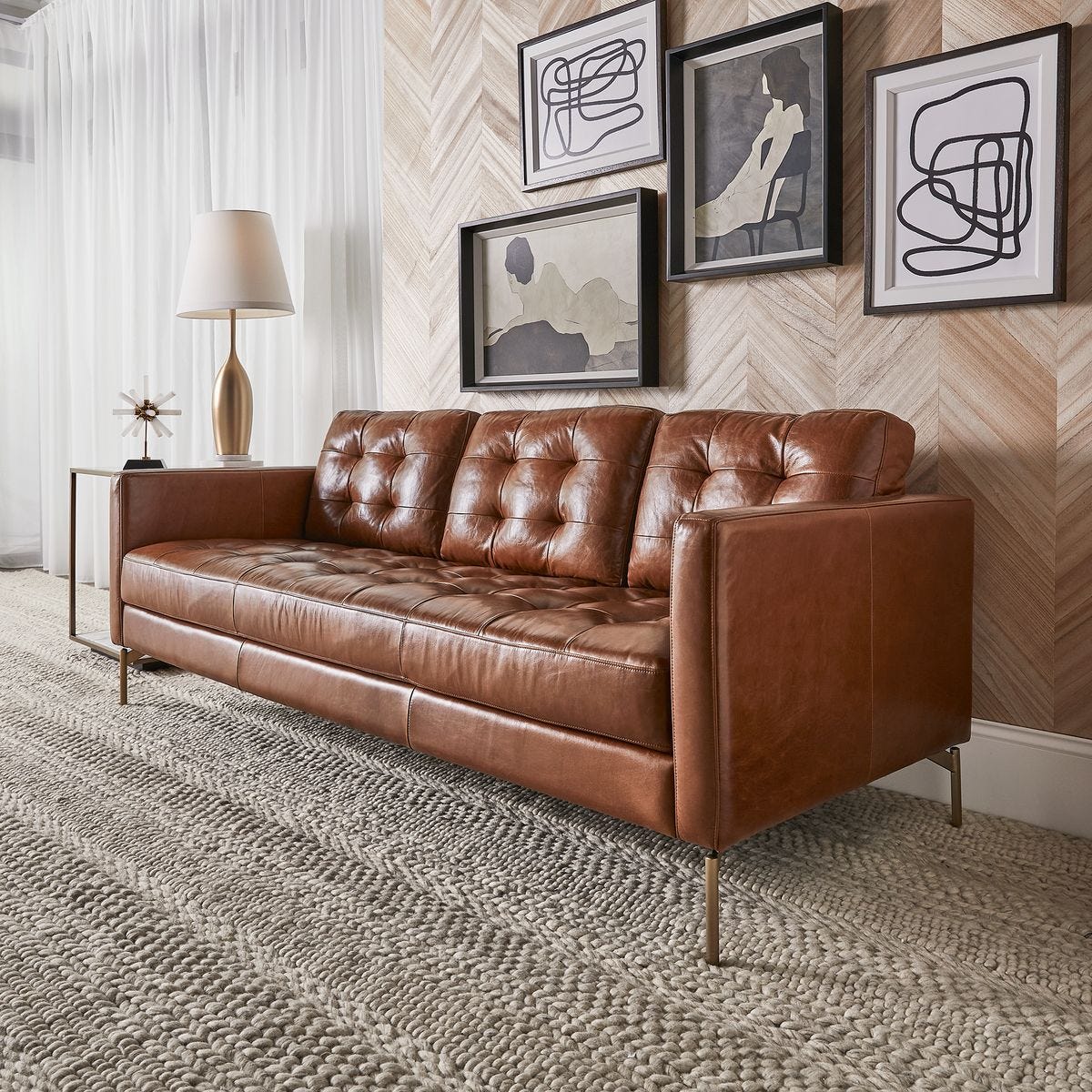 Ventura Sofa - Caramel Leather - Revelation