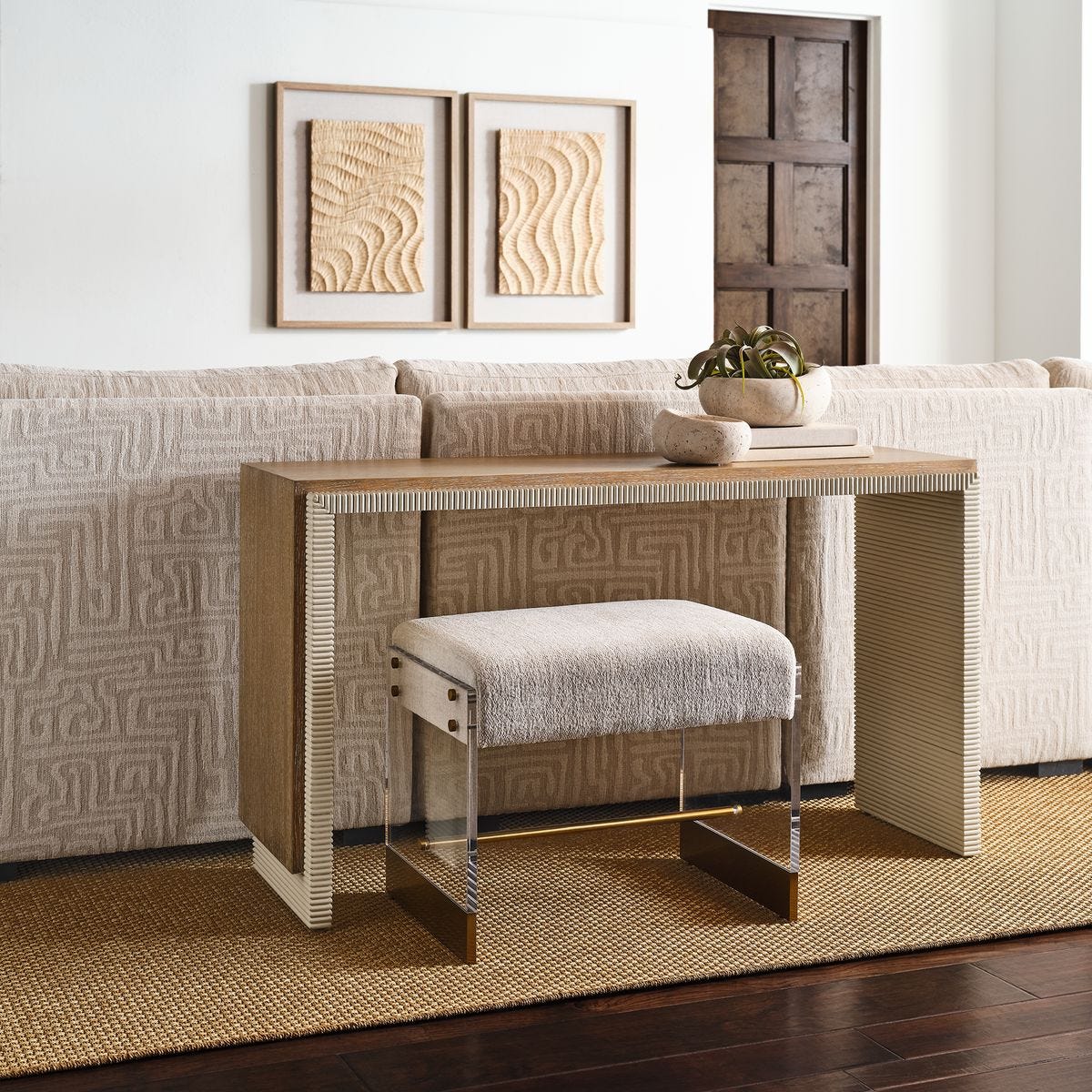 Apparition Small Bench - Ecru view 3