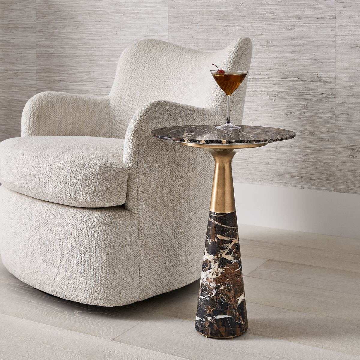 Pier Accent Table - Michelangelo Marble view 3