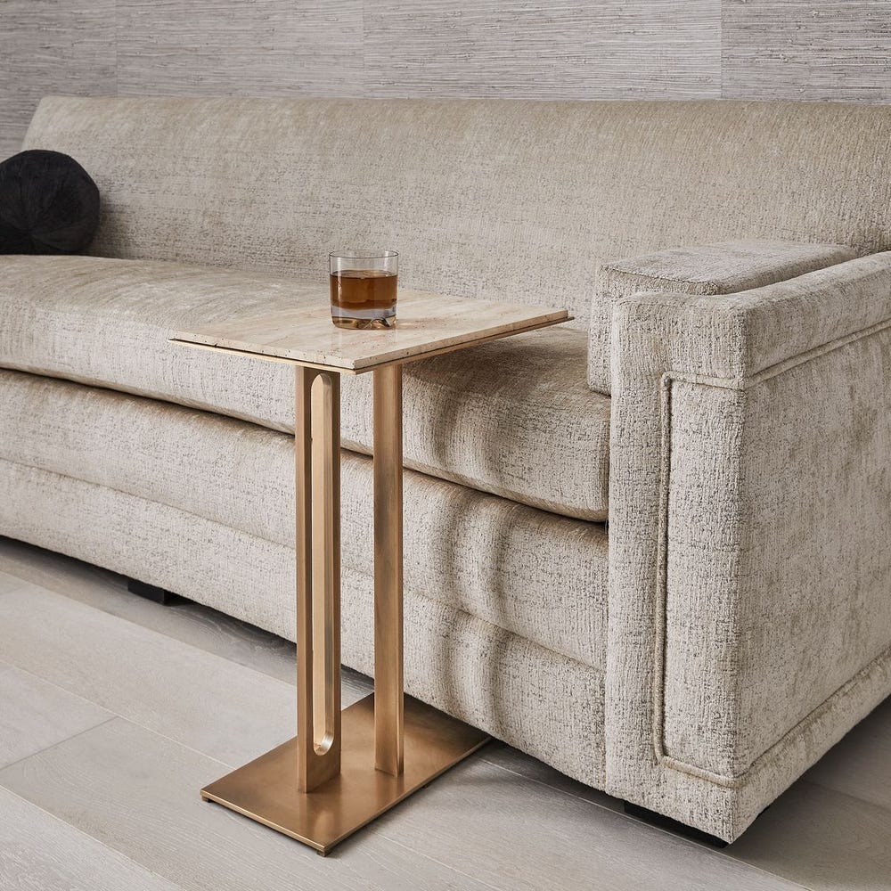 Cantilever Accent Table - Travertine view 10