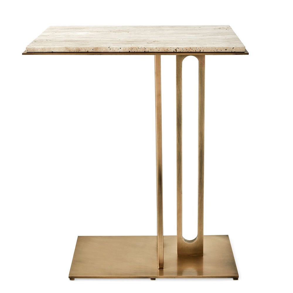Cantilever Accent Table - Travertine view 12