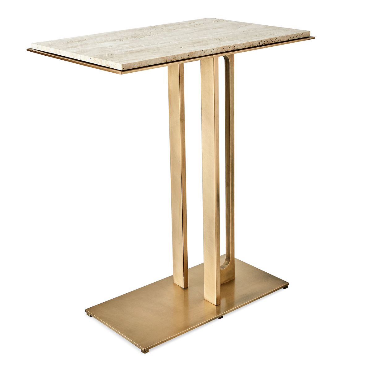 Cantilever Accent Table - Travertine view 2