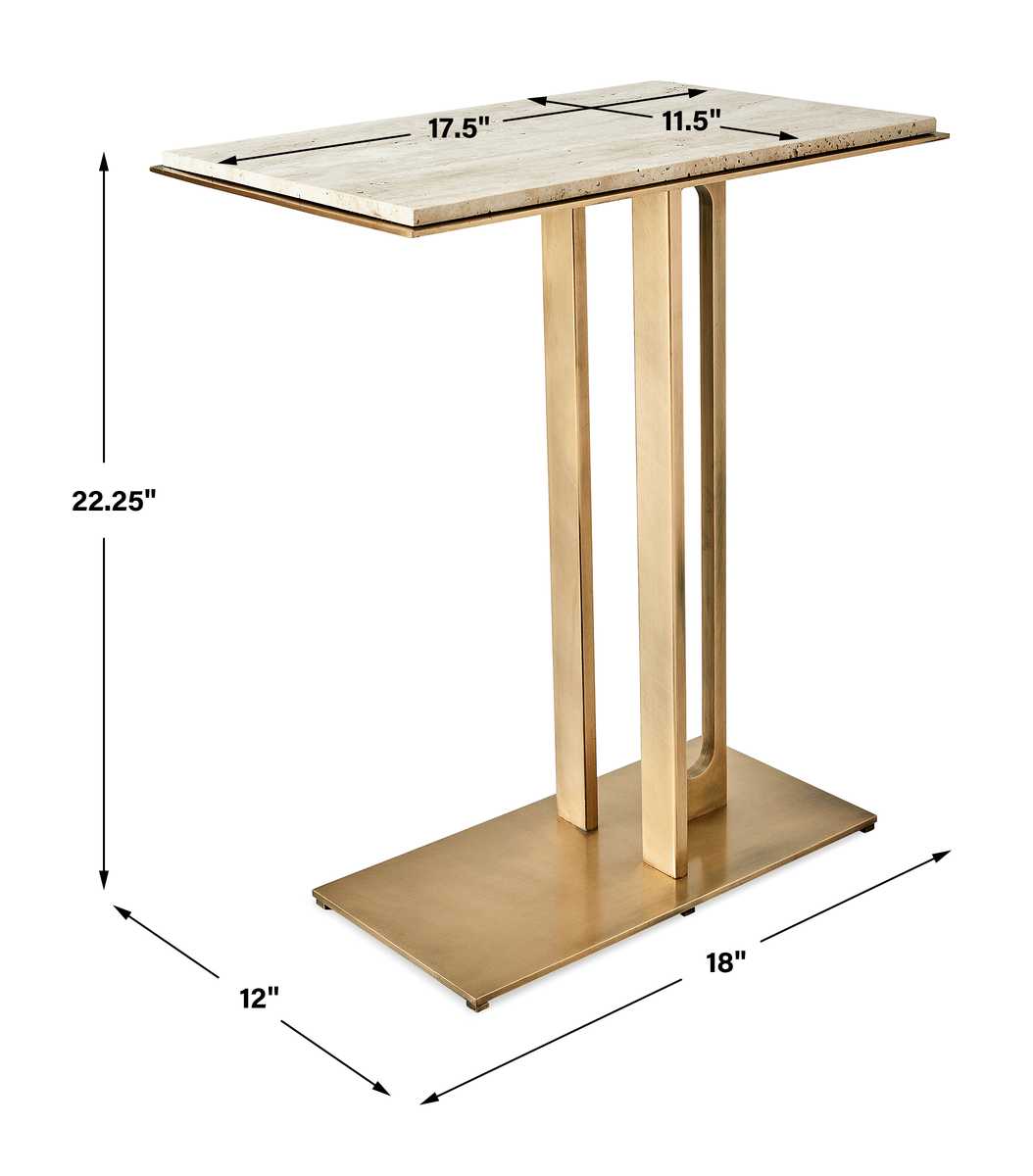 Cantilever Accent Table - Travertine view 7