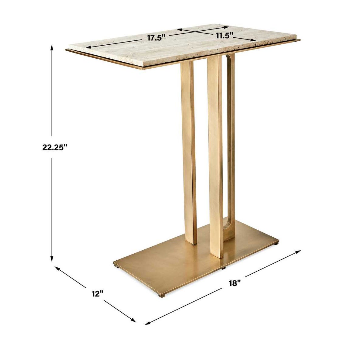Cantilever Accent Table - Travertine view 14