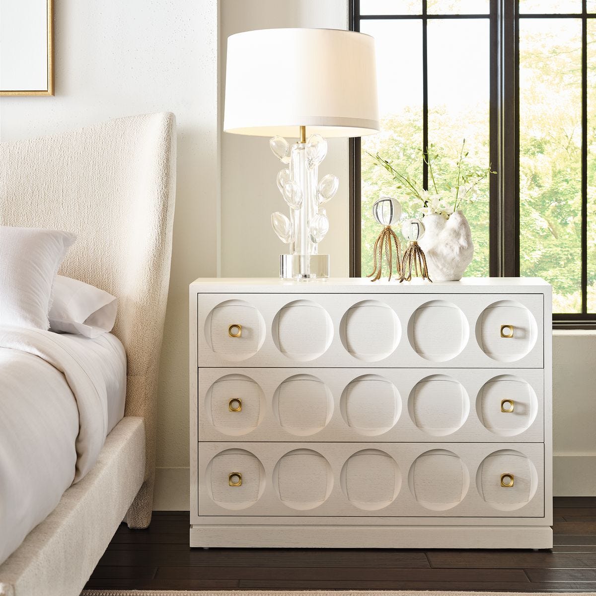Roundabout 3 Drawer Chest - White - Uttermost