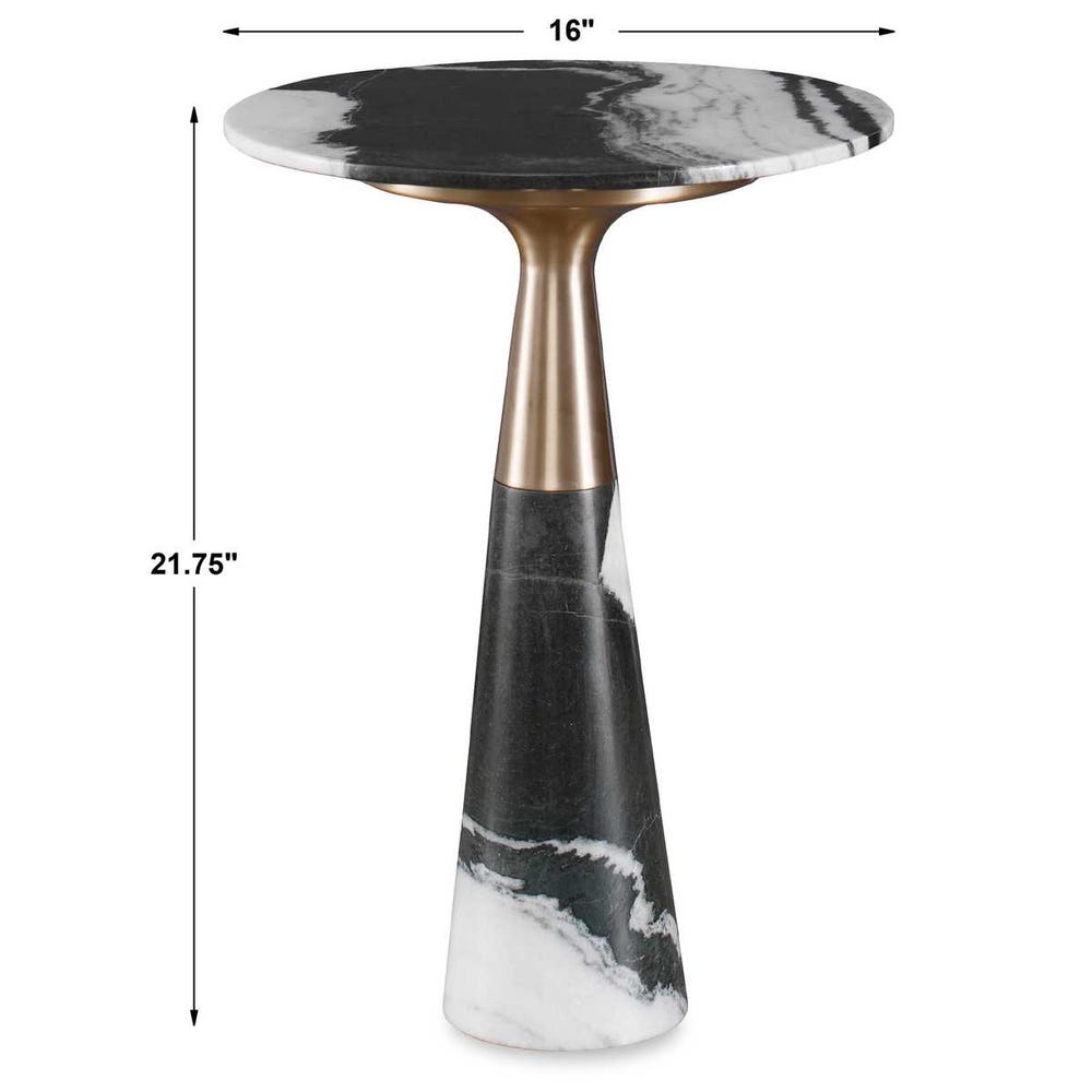 Pier Accent Table - Panda Marble view 18