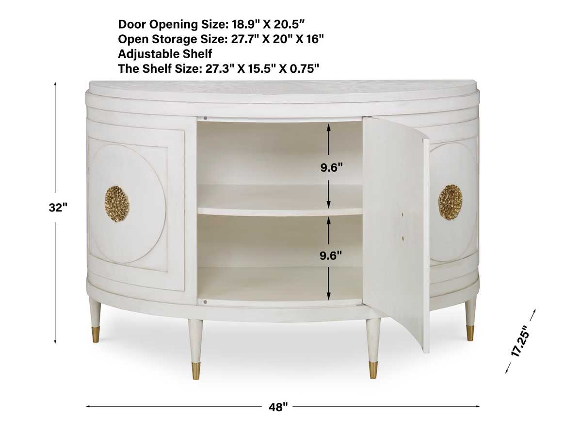 Paris 48 Inch Console Cabinet - White view 12