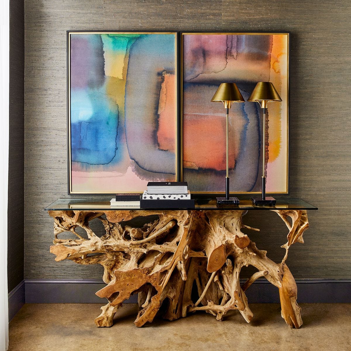 Center Root Console Table - 74x17, 2 Cartons - Uttermost