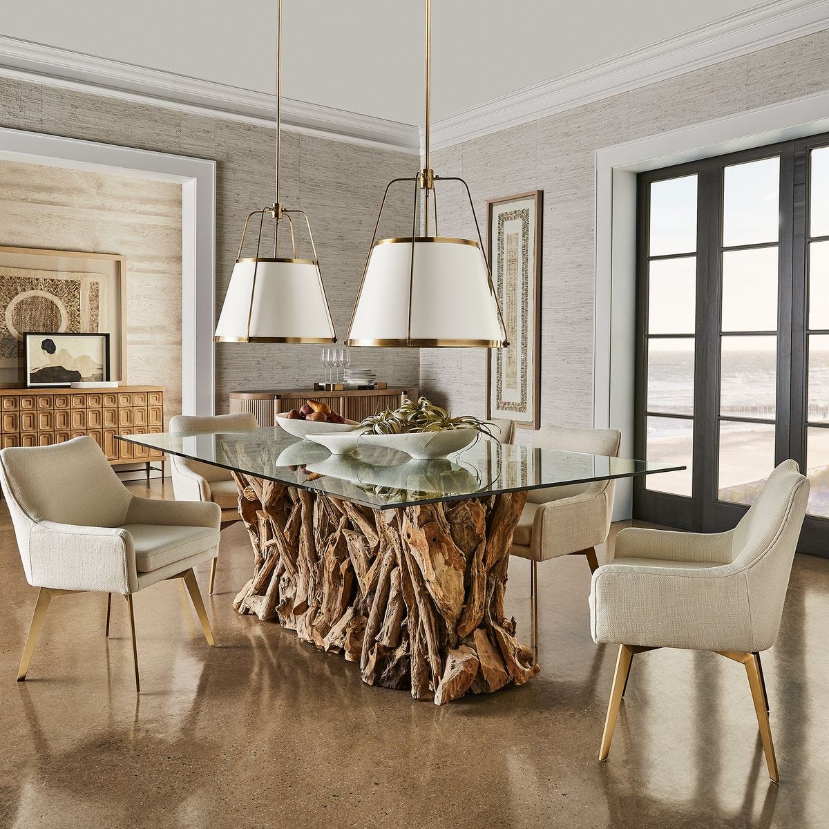 Teak Root Dining Table - Rectangle Natural, 2 Cartons - Uttermost