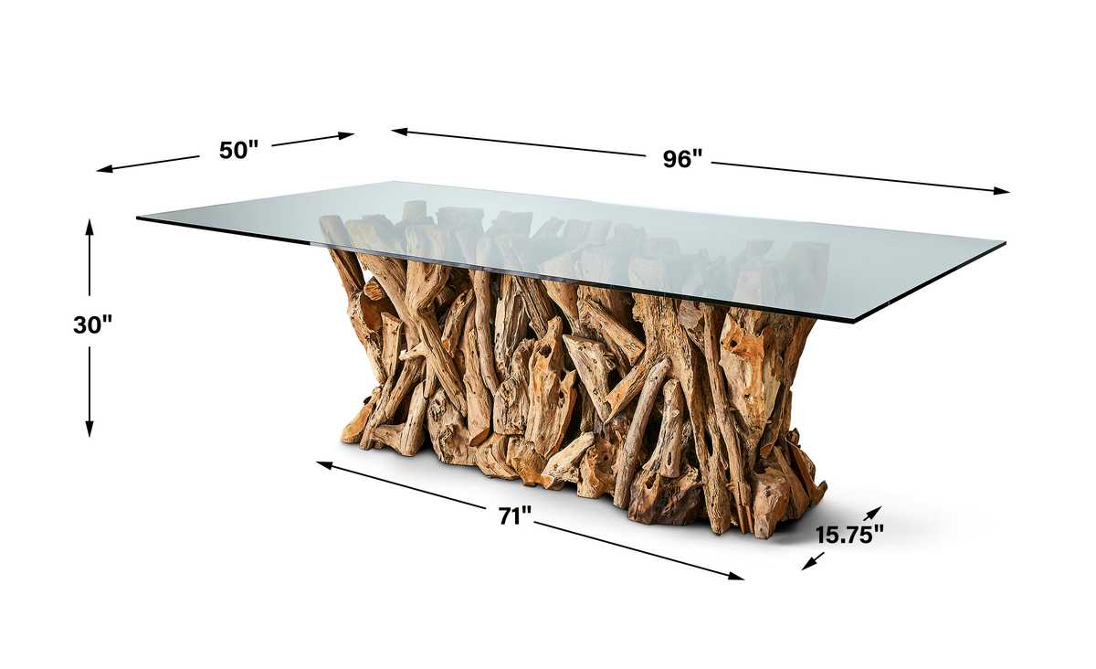 Teak Root Dining Table - Rectangle Natural, 2 Cartons - Revelation