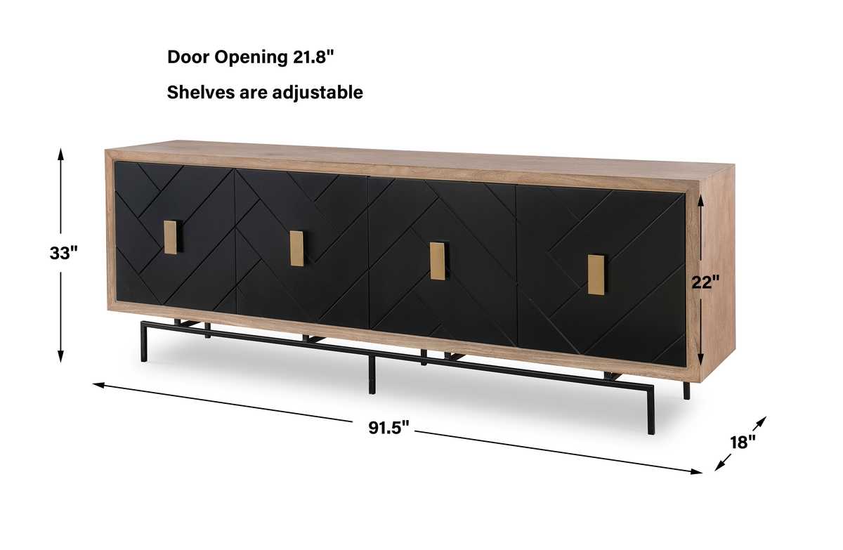 Interlace 4 Door Cabinet - Uttermost