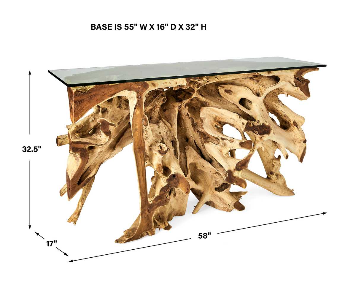 Center Root Console Table - 58x17, 2 Cartons - Uttermost