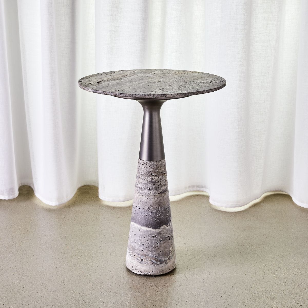 Pier Accent Table - Gray Travertine view 3