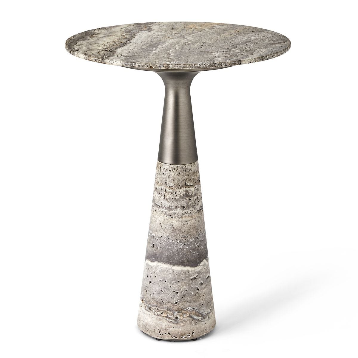 Pier Accent Table - Gray Travertine view 2