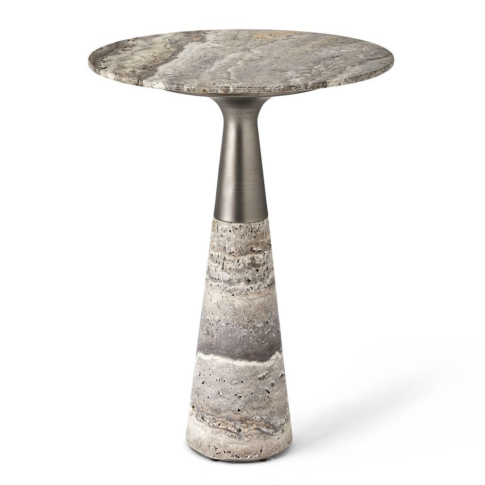 Pier Accent Table - Gray Travertine view 6