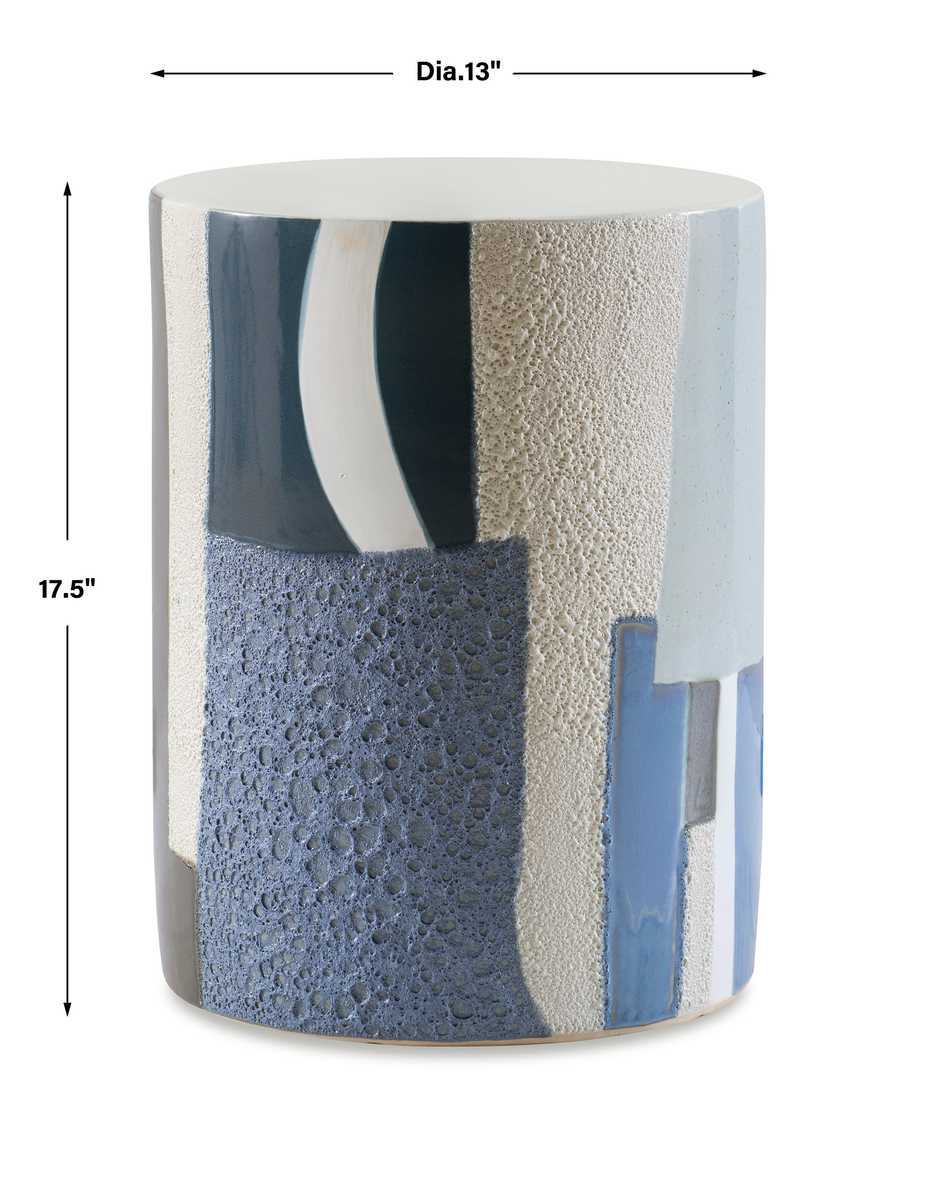 Graph Garden Stool - Blue view 5