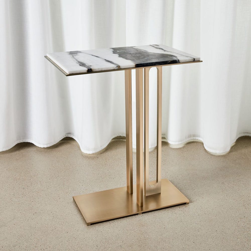 Cantilever Accent Table - Panda Marble view 9