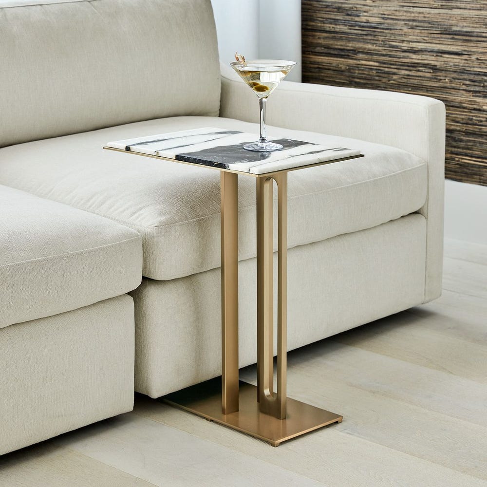 Cantilever Accent Table - Panda Marble view 8
