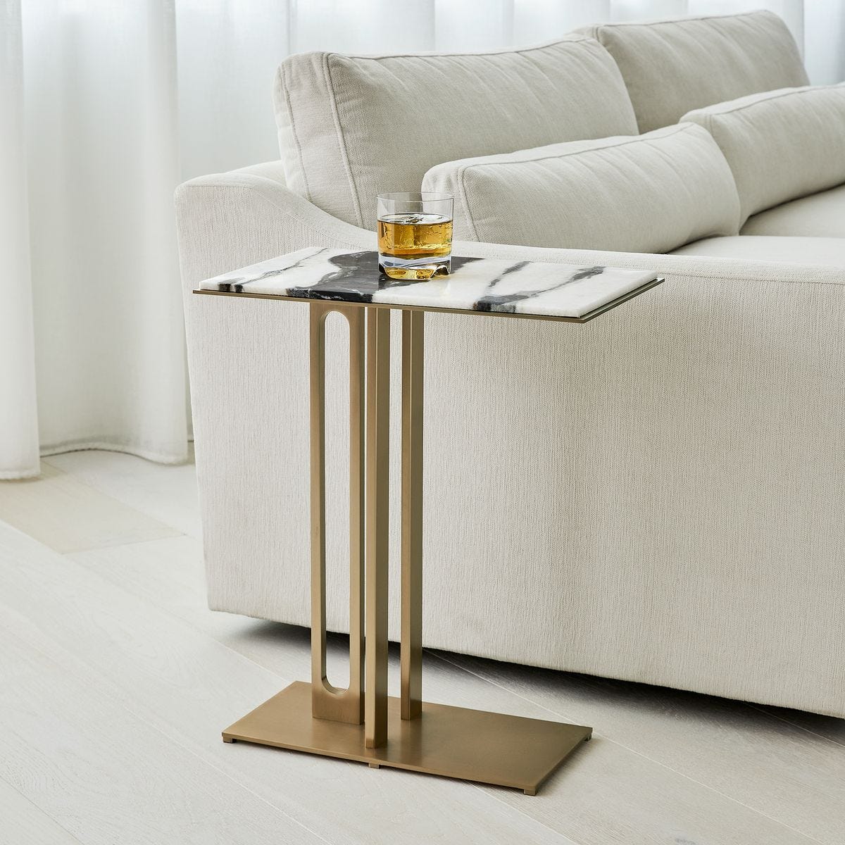 Cantilever Accent Table - Panda Marble - Revelation