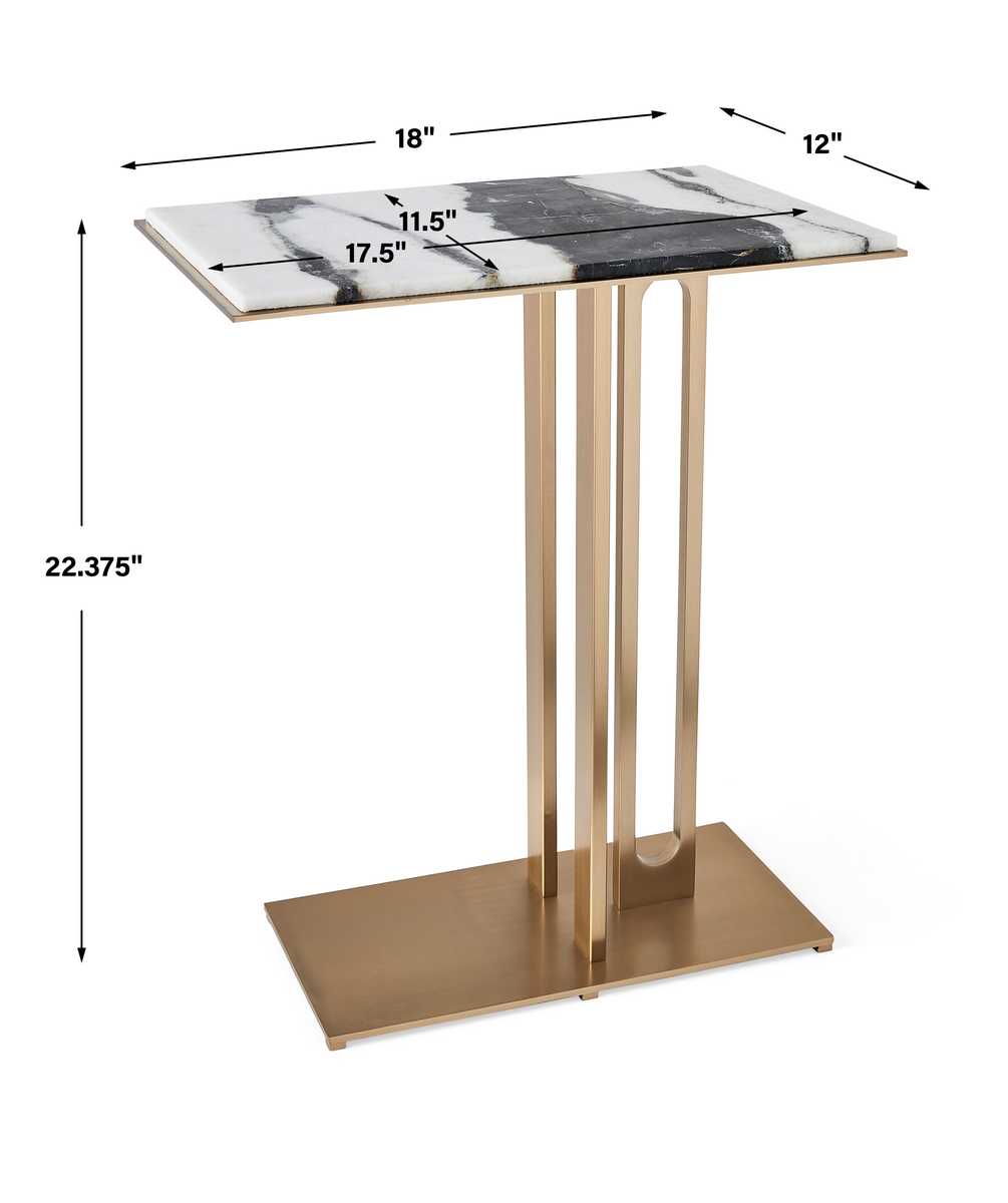 Cantilever Accent Table - Panda Marble - Revelation