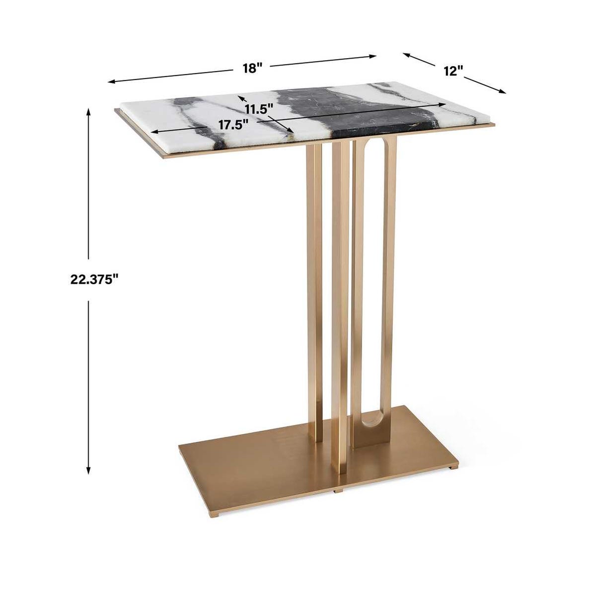 Cantilever Accent Table - Panda Marble view 10