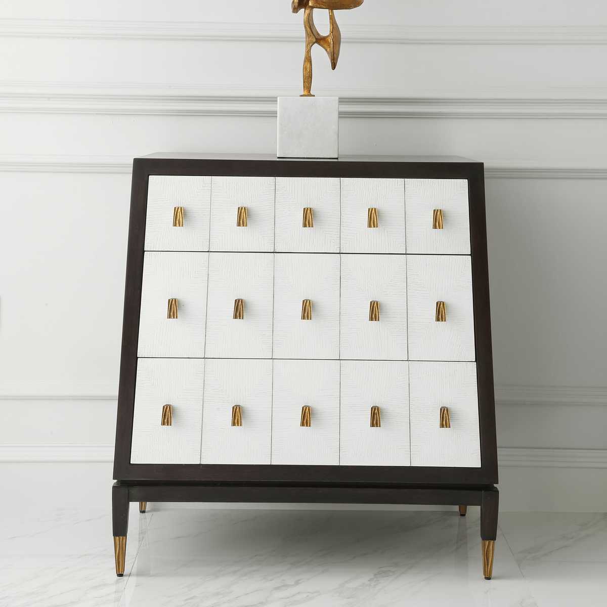Pyramid Chest - Walnut/White - Uttermost