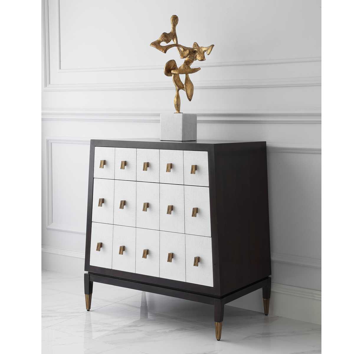 Pyramid Chest - Walnut/White - Uttermost