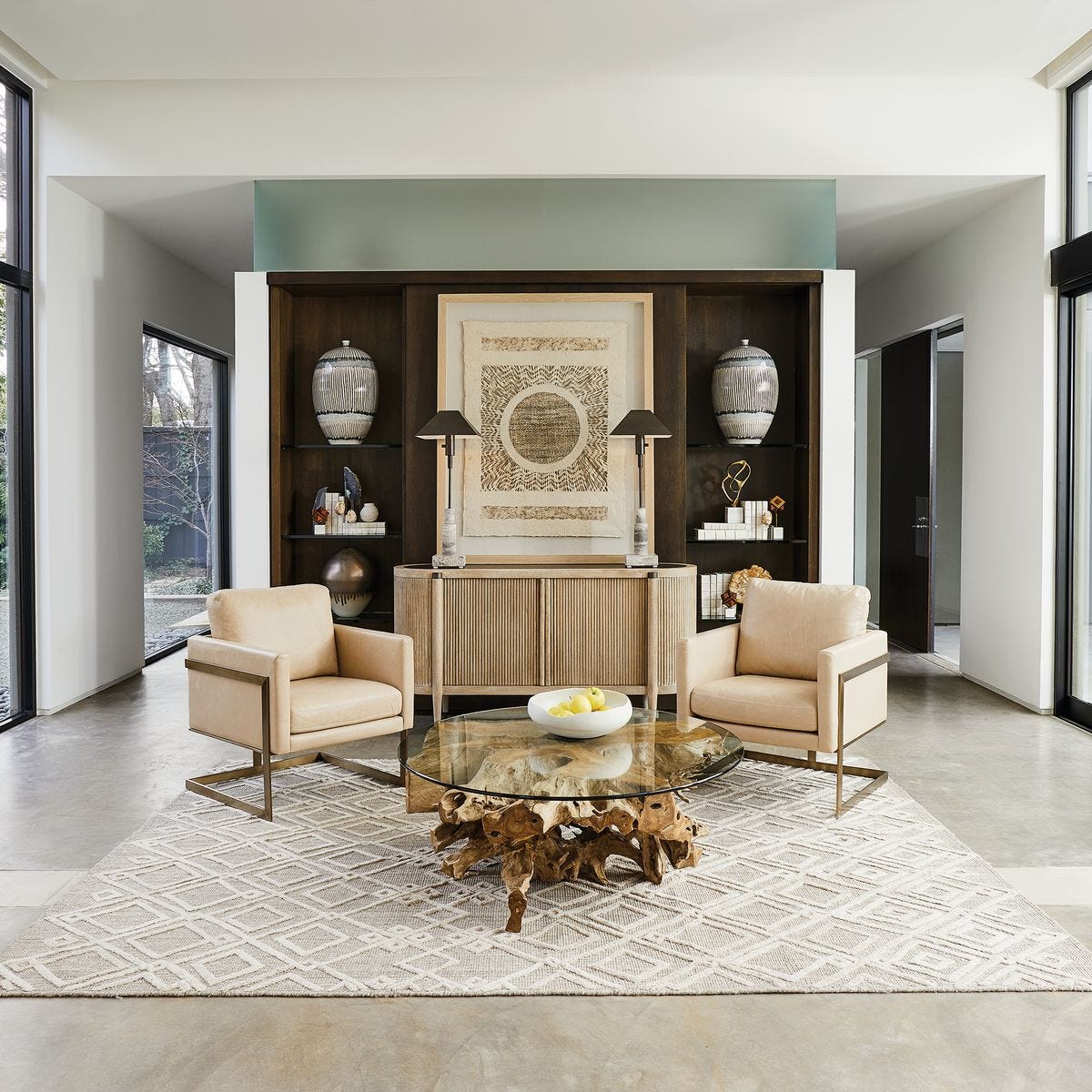 Center Root Coffee Table - Round, 46 Glass 2 CARTONS - Uttermost