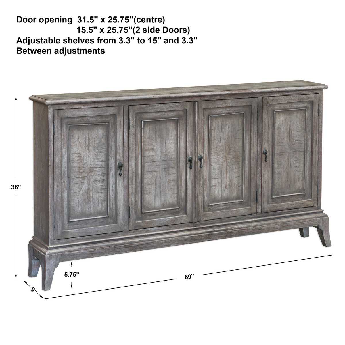 Nyle 4 Door Cabinet - Uttermost