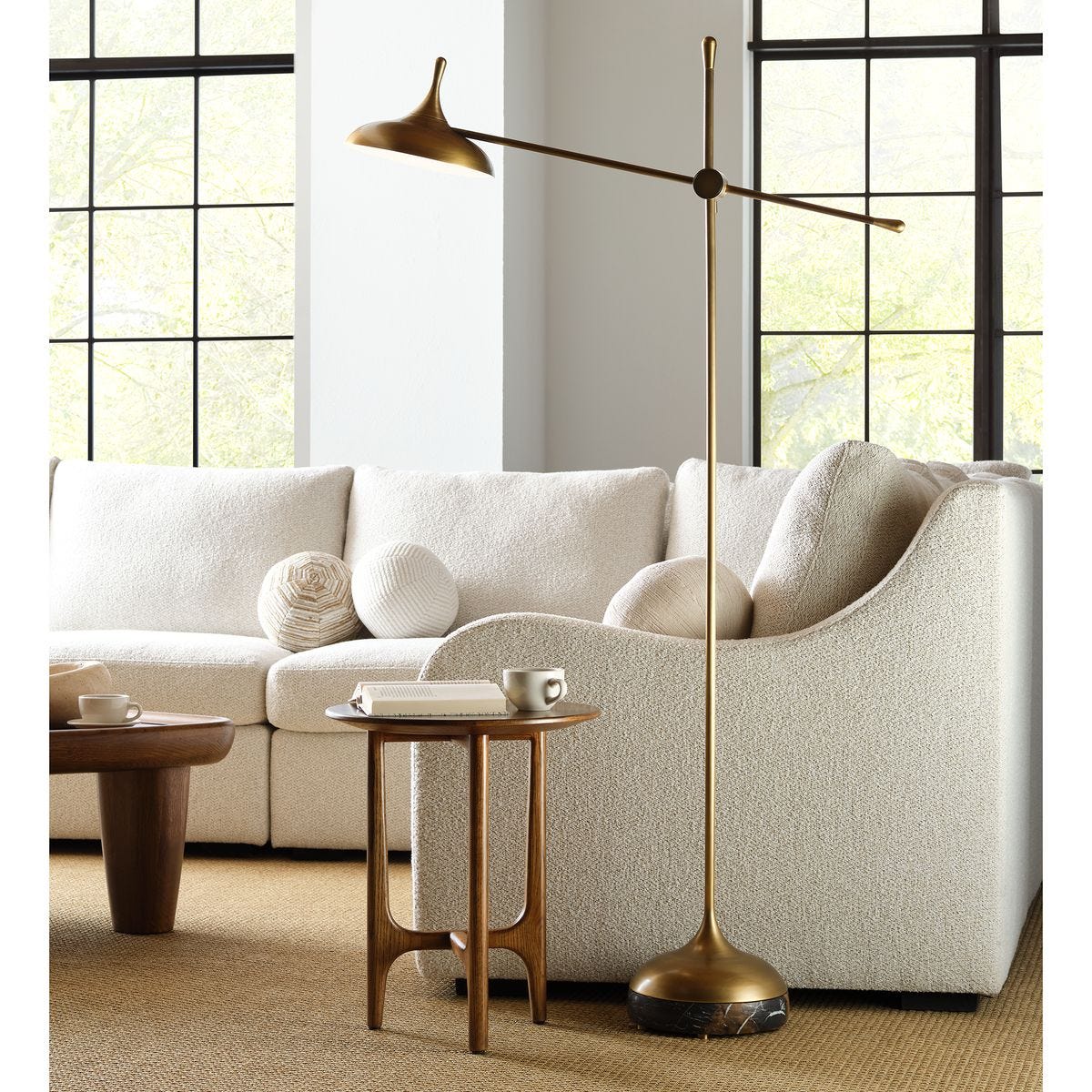 Kiss Adjustable Arm Floor Lamp - Michelangelo Marble - Uttermost