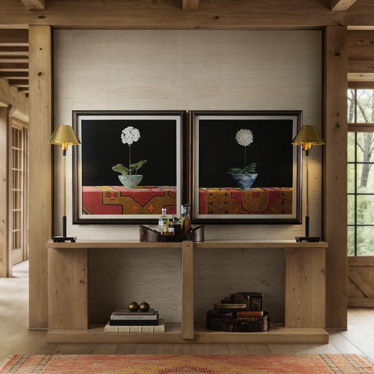 Chinoiserie Stems Framed Canvases, S/2 - Revelation