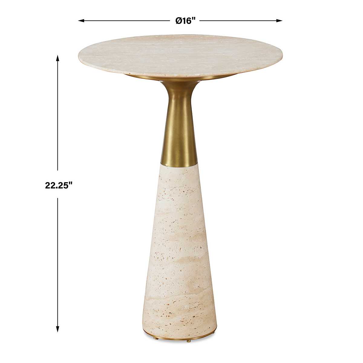 Pier Accent Table - Beige Travertine view 5