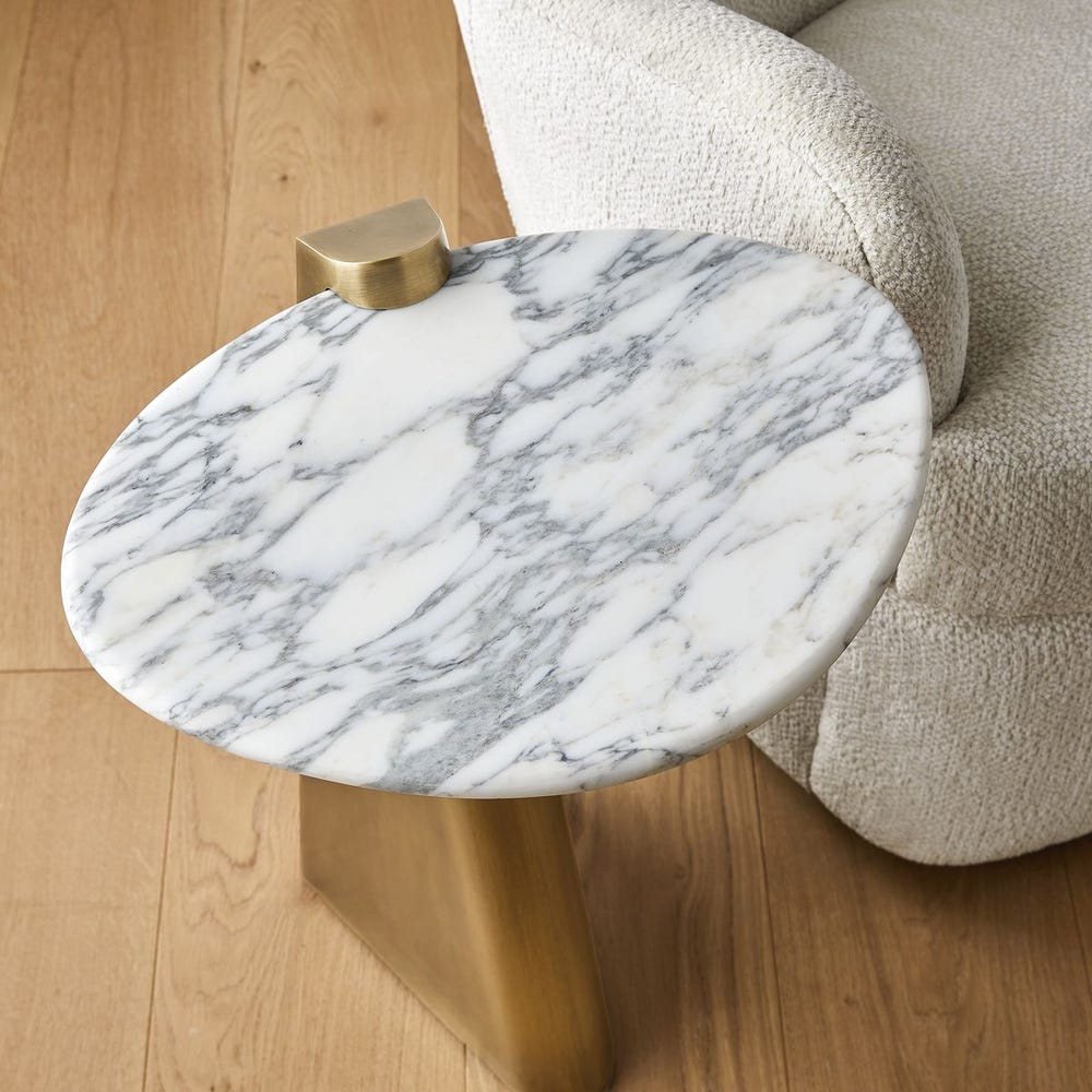 Strum Accent Table - Arabescato Marble view 17