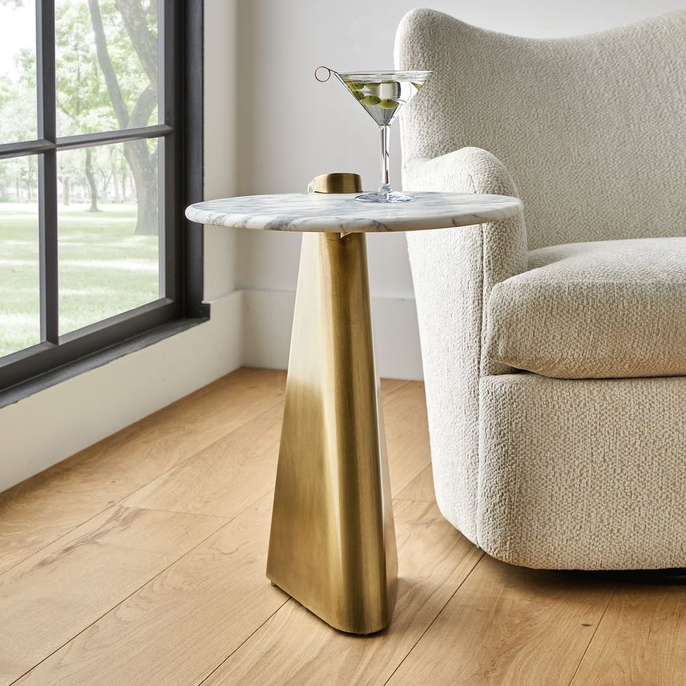 Strum Accent Table - Arabescato Marble view 13