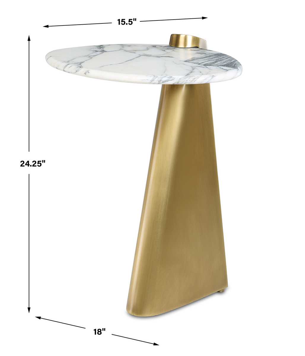 Strum Accent Table - Arabescato Marble view 10
