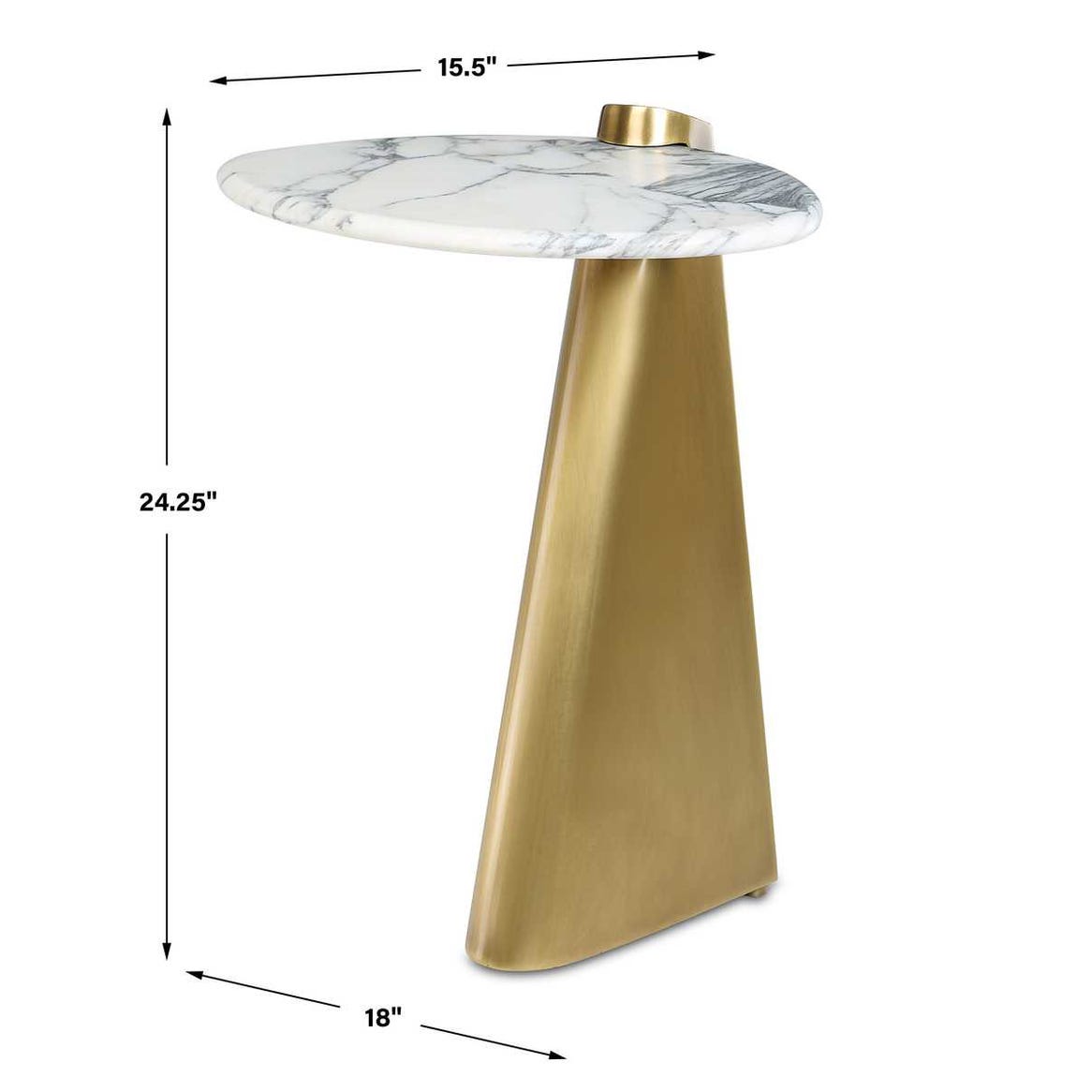 Strum Accent Table - Arabescato Marble view 20