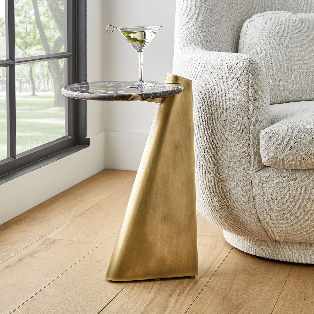 Strum Accent Table - Michelangelo Marble view 3