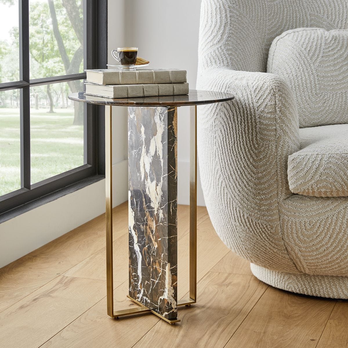 Joist Accent Table - Michelangelo Marble - Uttermost