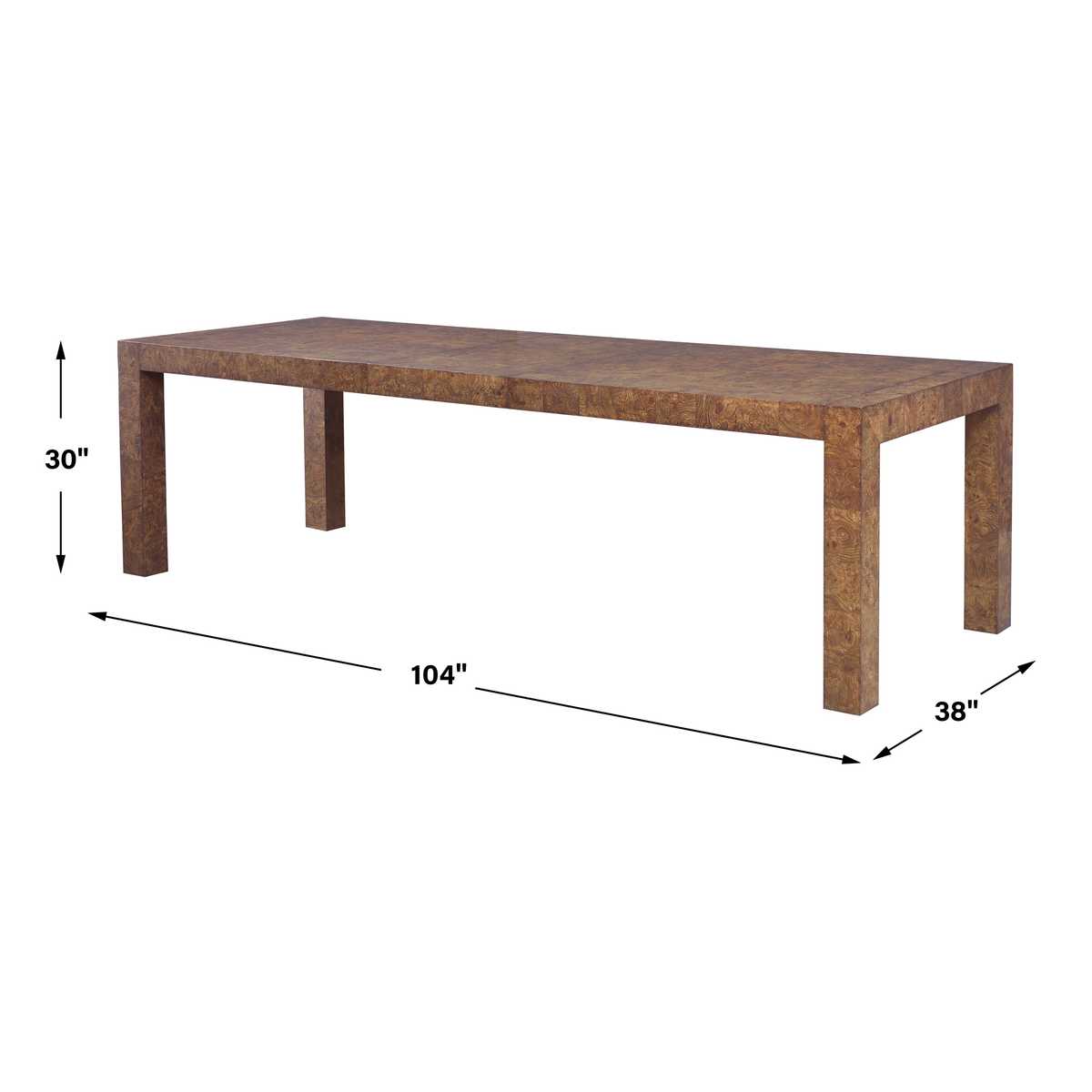 Ingrain Extension Dining Table - Cocoa Brown - Uttermost